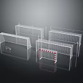Transparent Football Goals With Various Sizes And Red White Striped Base