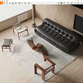 Modern sofa coffee table combination 3d model
