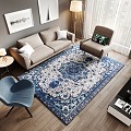 Nordic living room carpet 3d model