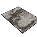 Modern Square Rug With Abstract Gray White Black Pattern And Textured Design 3d model