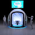 Advanced Commercial Equipment With Spherical Design Top Screen Illuminated Accents And Interactive Interface 3d model