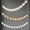 Modern Elegant Wave Shaped Chandelier With Transparent Glass And Warm Lights