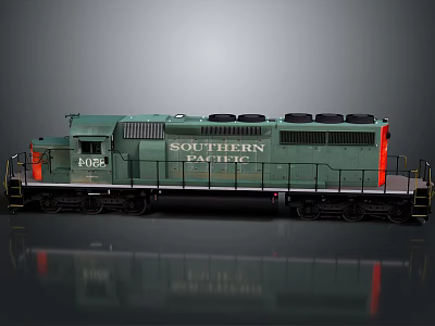 Southern Railway Green Train Locomotive Number 1082 Static Display View 3d model