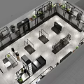 Modern Clothing Store Interior With Display Racks Green Plants And Spacious Shopping Layout