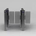 Modern Access Control Turnstile Equipment With Metal Frame And Transparent Doors