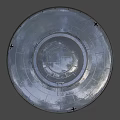 Silver Gray UFO Model With Circular Design Cross Symbol Landing Gear And Illuminated Parts