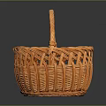 Orange Handwoven Storage Basket with Handle for Home Decor and Organizing