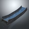 Curved Metallic Industrial Component With Smooth Surface And Support Structure Design