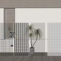 Transparent Glass Block Wall in Modern Interior Design with Light Effect and Wooden Floor