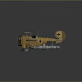 Vintage Yellow Biplane Model with Black Cross Symbols on Wings Retro Design and Classic Details