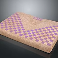 Stylish Brown Daily Use Mat Featuring Purple Checkerboard Pattern For Home Decor And Everyday