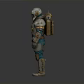 Futuristic Full Body Metallic Armor With Silver Gold Accents And Detailed Design