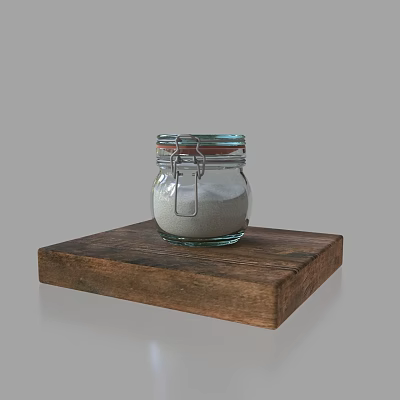 Glass bottle storage bottle storage tank kitchen storage tank utensils realistic rendering 3d model