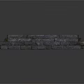 Ancient Stone Fortress Wall Structure With Cross Shaped Masonry Design 3d model