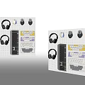 Modern minimalist keyboard mouse headset suit computer peripherals mechanical keyboard headset mouse combination 3d model