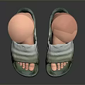 Light Green Home Slippers With Textured Upper And Comfortable Non Slip Sole