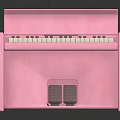 Cute Pink Mini Piano With Open Lid And White Brown Keys 3d model