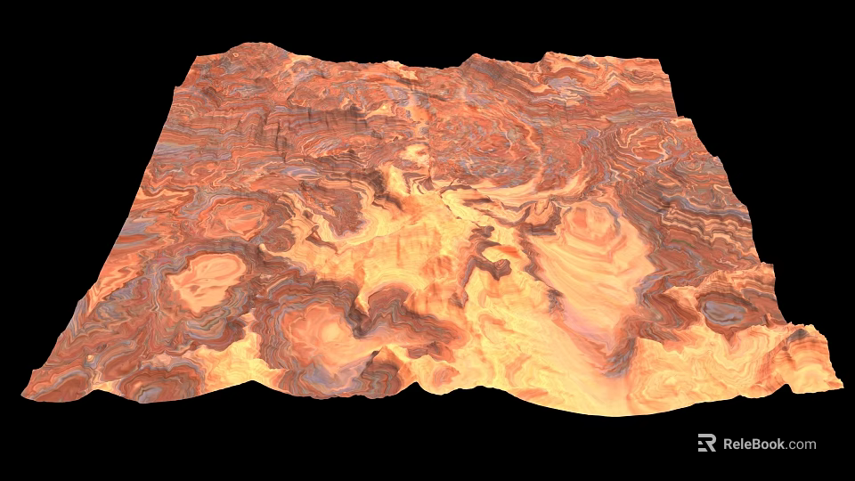Colorful Eroded Terrain With Layered Geological Formations And Natural Texture 3d model 