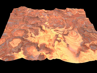 Colorful Eroded Terrain With Layered Geological Formations And Natural Texture 3d model