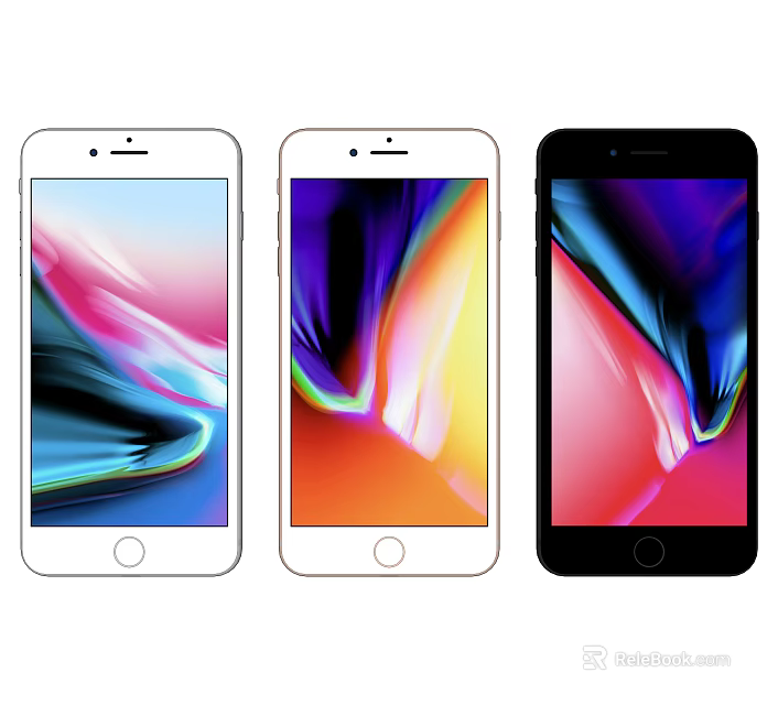 Three Smartphones with Different Color Variants and Vibrant Screen Display Design 3d model 