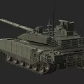 Modern Military Armored Tank With Turret Gun Barrel Tracks And Armor Plates