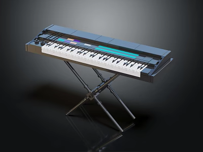 Digital Electronic Keyboard Musical Instrument With Stand And Piano Keys For Music Practice 3d model