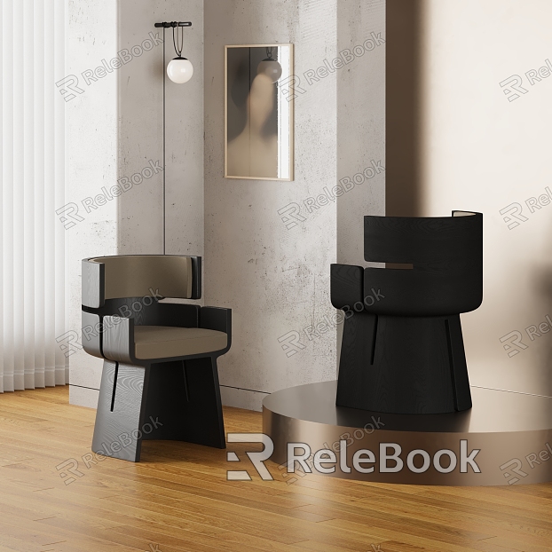 Modern Dining Chair Dining Chair Chair Wall Lamp Decorative Painting model