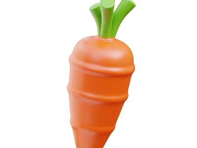 Vibrant Orange Carrot With Fresh Green Leaves Nutritious Vegetable For Healthy Diet 3d model