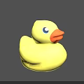 Yellow Rubber Duck Toy With Blue Eyes And Orange Beak