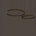 Modern Hanging Circular Chandelier With Illuminated Rings And Black Metal Frame