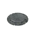 Round Stone Ritual Disk With Luminous Blue Runic Patterns And Rocky Border 3d model