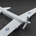U.S. Air Force Drone With Long Wings Propellers And Landing Gear