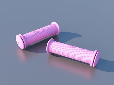 Pink Textured Handlebar Grips With Ergonomic Design For Comfortable Non Slip Grip 3d model