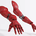 Smart Machine Red Robotic Arm With Detailed Mechanical Structure And Functional Joints 3d model