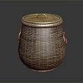 Handwoven Wicker Storage Basket With Lid For Home Organizing And Decorative Use