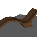 Modern Wooden Chaise Lounge With Curved Walnut Design And Sleek Lines