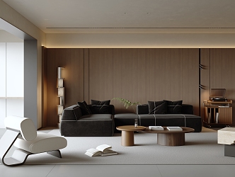 Minimalist Living Room 3d model