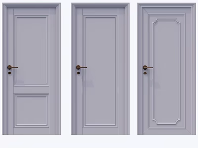 Light Gray Swing Doors With Different Panel Designs For Home Decoration 3d model