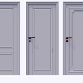 Light Gray Swing Doors With Different Panel Designs For Home Decoration 3d model