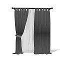 Dark Pleated Curtains With Sheer Layers And Tiebacks For Home Windows