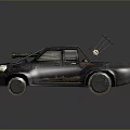 Post Apocalyptic Modified Truck With Rusty Exterior And Mounted Cannon Missile Launchers