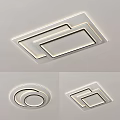 Modern Sleek Ceiling Light With Geometric Square Round Design And LED Lighting 3d model