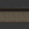 Classic Wooden Bench With Metal Armrests Slatted Seat On Gray Background
