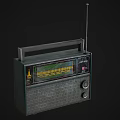 Vintage Green Radio Speaker With Antenna Knobs And Retro Display Panel 3d model