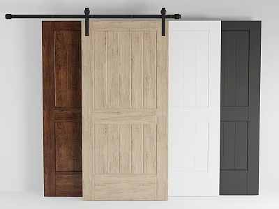 Barn Doors in Various Colors Wooden White Black and Brown for Home Interior 3d model