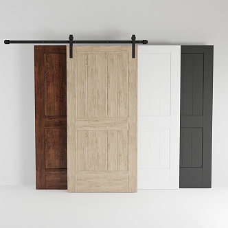 Modern Barn Door Hanging Rail Door 3d model