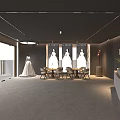 Modern Luxury Bridal Clothing Store Interior With Wedding Dress Display Comfortable Seating And Reception Counter