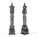 European style column landscape column modeling stone column 3d model