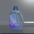 Laundry Detergent Bottle With Blue Cap And Purple Blue Liquid For Daily Washing Use