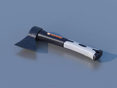 Professional Hardware Tool Axe With Black And White Ergonomic Non Slip Handle Design 3d model